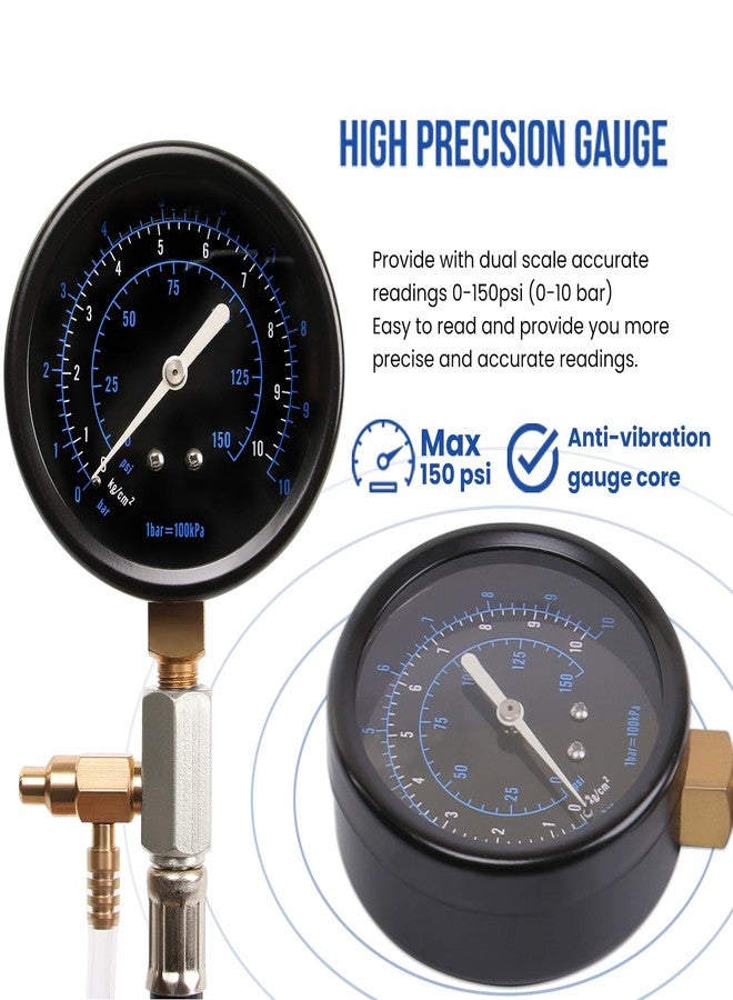 Lichamp Automotive Fuel Pressure Test Kit, Fuel Pump & Rail Diagnostic Gauge with Adapters, Hose, for Car/Truck/Motorcycle - Image 5